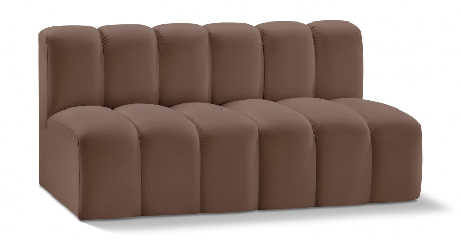 Arc Faux Leather 2pc. Sectional Brown from Meridian - Luna Furniture