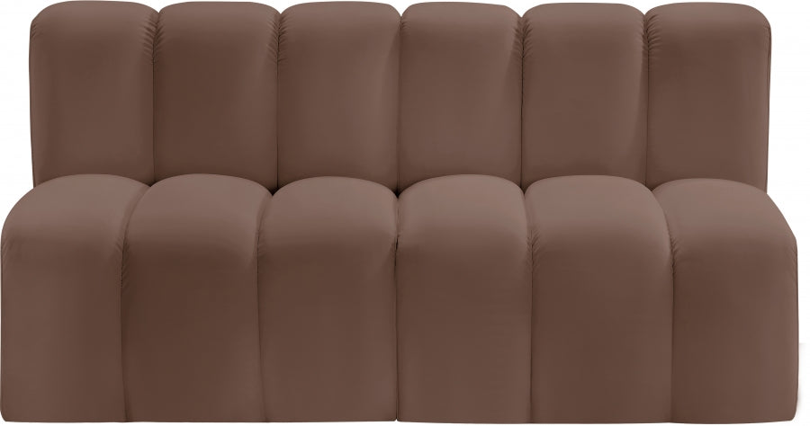 Arc Faux Leather 2pc. Sectional Brown from Meridian - Luna Furniture