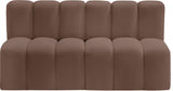 Arc Faux Leather 2pc. Sectional Brown from Meridian - Luna Furniture