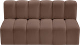 Arc Faux Leather 2pc. Sectional Brown from Meridian - Luna Furniture