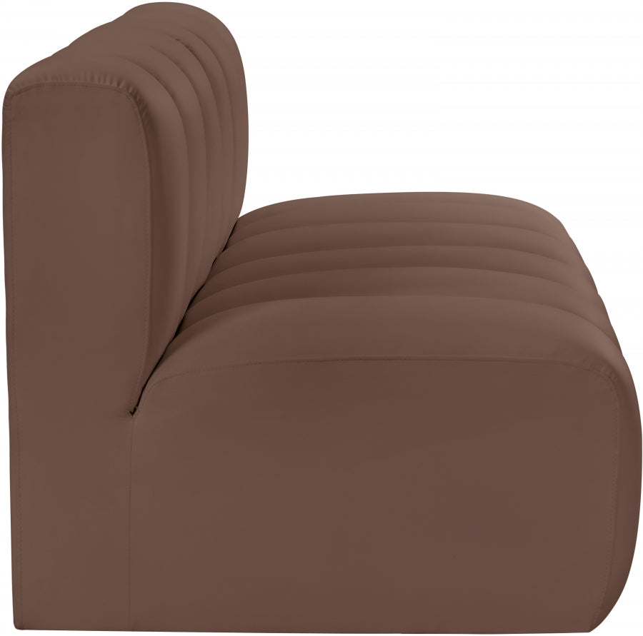 Arc Faux Leather 2pc. Sectional Brown from Meridian - Luna Furniture