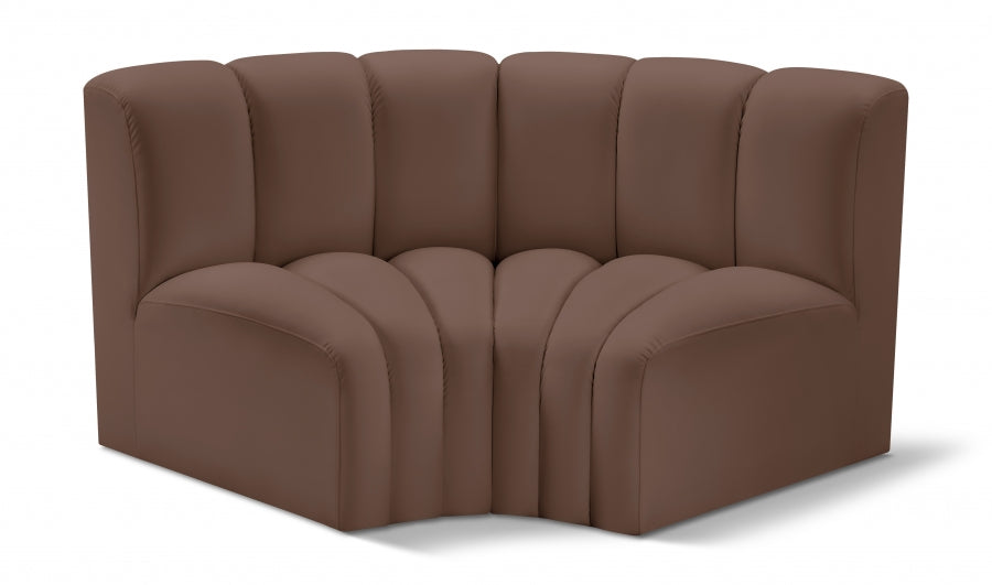 Arc Faux Leather 2pc. Sectional Brown from Meridian - Luna Furniture