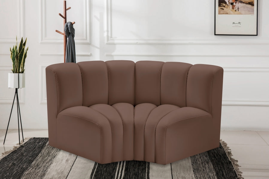 Arc Faux Leather 2pc. Sectional Brown from Meridian - Luna Furniture