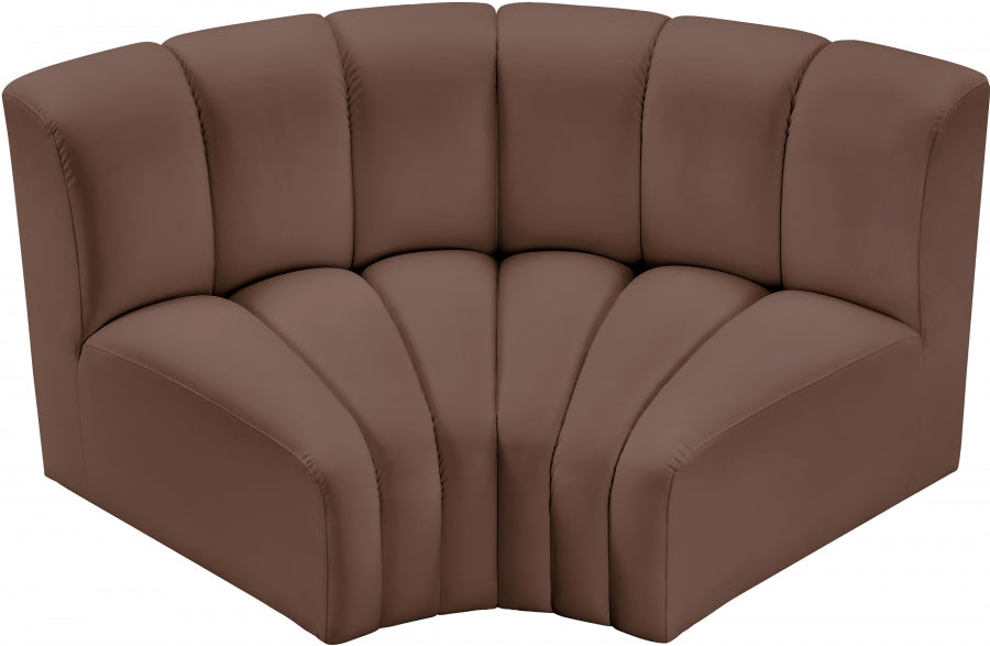 Arc Faux Leather 2pc. Sectional Brown from Meridian - Luna Furniture