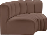 Arc Faux Leather 2pc. Sectional Brown from Meridian - Luna Furniture