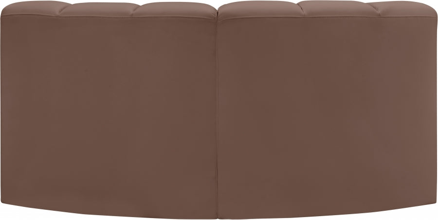 Arc Faux Leather 2pc. Sectional Brown from Meridian - Luna Furniture