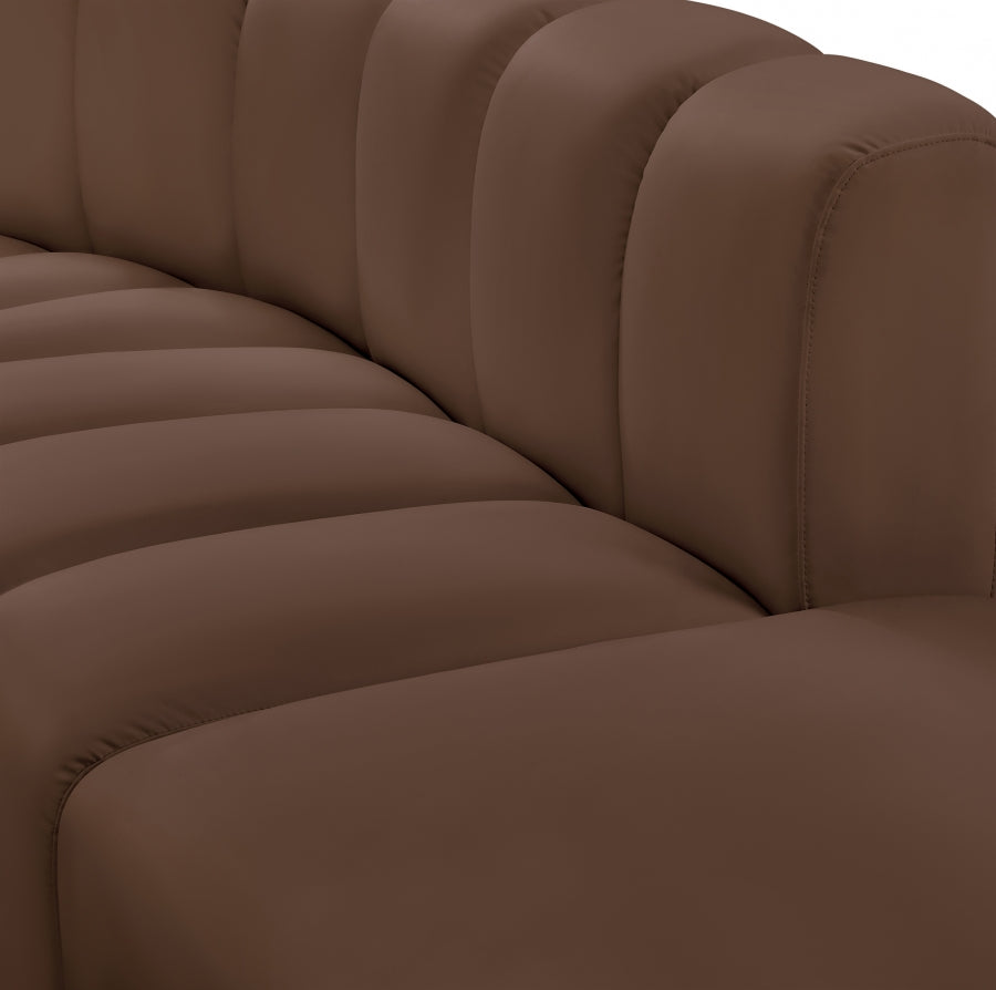 Arc Faux Leather 2pc. Sectional Brown from Meridian - Luna Furniture