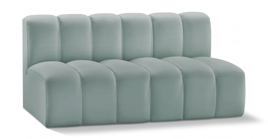 Arc Faux Leather 2pc. Sectional Mint from Meridian - Luna Furniture