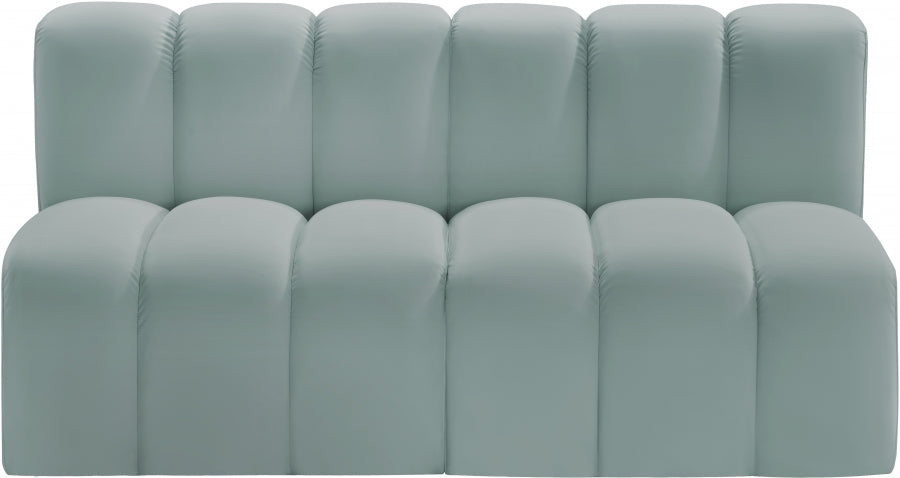 Arc Faux Leather 2pc. Sectional Mint from Meridian - Luna Furniture