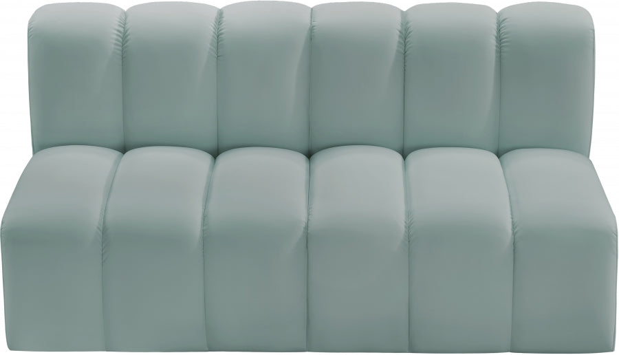 Arc Faux Leather 2pc. Sectional Mint from Meridian - Luna Furniture