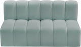 Arc Faux Leather 2pc. Sectional Mint from Meridian - Luna Furniture