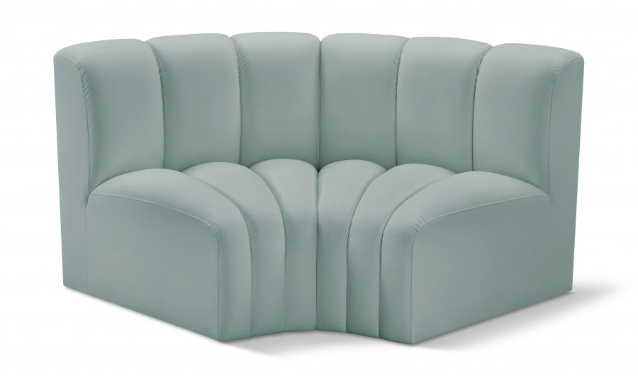 Arc Faux Leather 2pc. Sectional Mint from Meridian - Luna Furniture