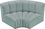 Arc Faux Leather 2pc. Sectional Mint from Meridian - Luna Furniture