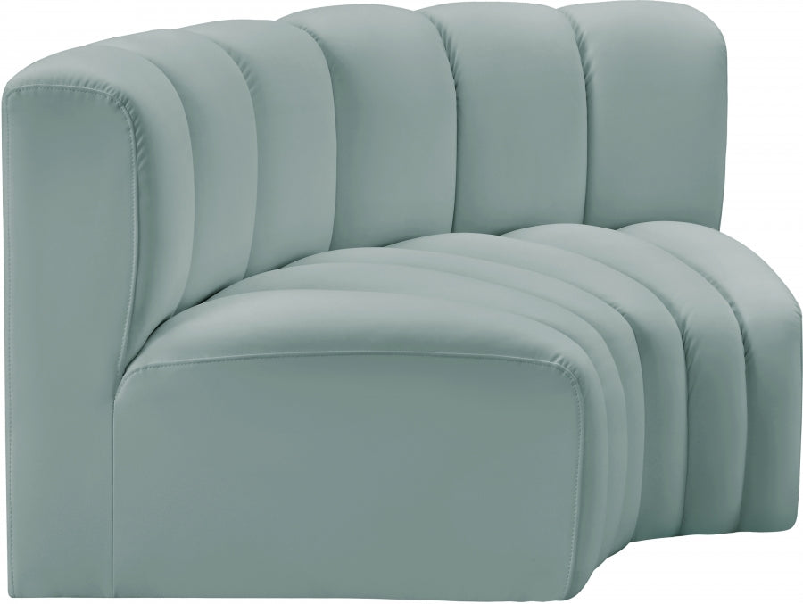 Arc Faux Leather 2pc. Sectional Mint from Meridian - Luna Furniture