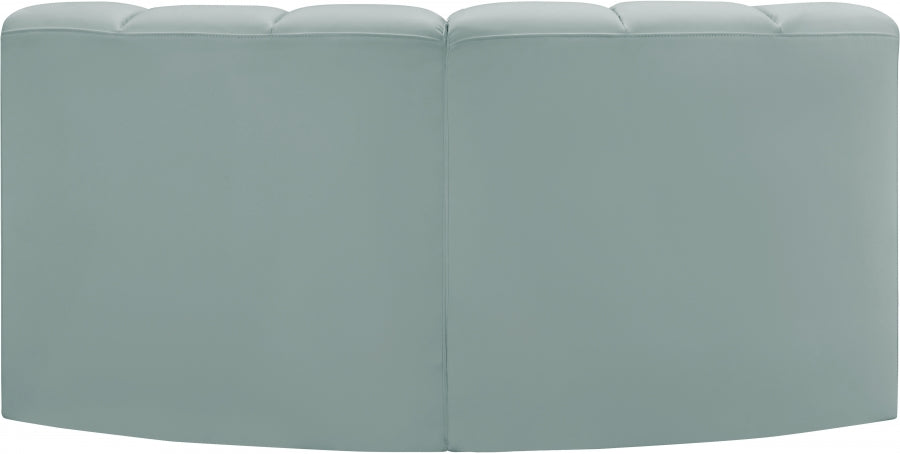 Arc Faux Leather 2pc. Sectional Mint from Meridian - Luna Furniture