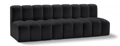 Arc Faux Leather 3pc. Sectional Black from Meridian - Luna Furniture