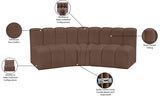 Arc Faux Leather 3pc. Sectional Brown from Meridian - Luna Furniture