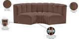 Arc Faux Leather 3pc. Sectional Brown from Meridian - Luna Furniture