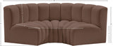 Arc Faux Leather 3pc. Sectional Brown from Meridian - Luna Furniture