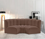 Arc Faux Leather 3pc. Sectional Brown from Meridian - Luna Furniture