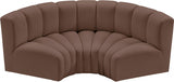 Arc Faux Leather 3pc. Sectional Brown from Meridian - Luna Furniture