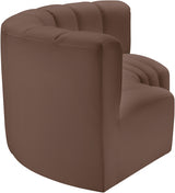 Arc Faux Leather 3pc. Sectional Brown from Meridian - Luna Furniture