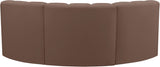 Arc Faux Leather 3pc. Sectional Brown from Meridian - Luna Furniture