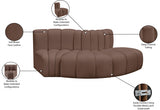 Arc Faux Leather 3pc. Sectional Brown from Meridian - Luna Furniture