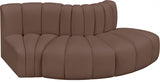 Arc Faux Leather 3pc. Sectional Brown from Meridian - Luna Furniture