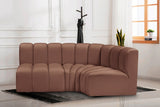 Arc Faux Leather 3pc. Sectional Cognac from Meridian - Luna Furniture