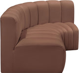 Arc Faux Leather 3pc. Sectional Cognac from Meridian - Luna Furniture