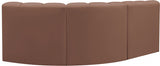 Arc Faux Leather 3pc. Sectional Cognac from Meridian - Luna Furniture