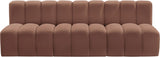 Arc Faux Leather 3pc. Sectional Cognac from Meridian - Luna Furniture