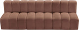 Arc Faux Leather 3pc. Sectional Cognac from Meridian - Luna Furniture