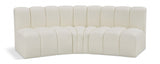 Arc Faux Leather 3pc. Sectional Cream from Meridian - Luna Furniture