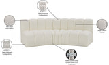 Arc Faux Leather 3pc. Sectional Cream from Meridian - Luna Furniture