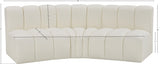 Arc Faux Leather 3pc. Sectional Cream from Meridian - Luna Furniture