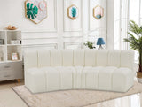 Arc Faux Leather 3pc. Sectional Cream from Meridian - Luna Furniture