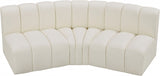 Arc Faux Leather 3pc. Sectional Cream from Meridian - Luna Furniture