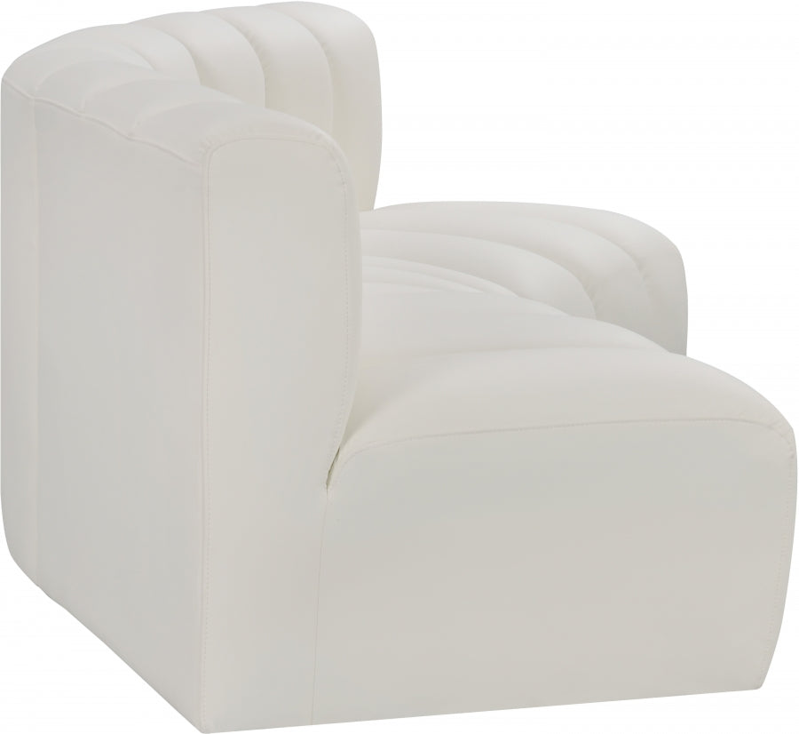 Arc Faux Leather 3pc. Sectional Cream from Meridian - Luna Furniture