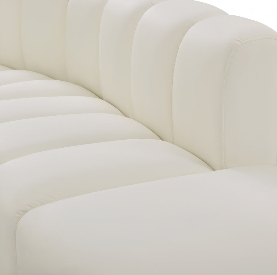 Arc Faux Leather 3pc. Sectional Cream from Meridian - Luna Furniture