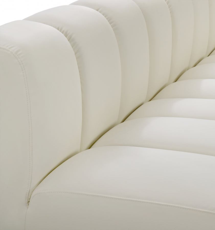 Arc Faux Leather 3pc. Sectional Cream from Meridian - Luna Furniture