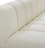 Arc Faux Leather 3pc. Sectional Cream from Meridian - Luna Furniture