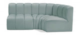 Arc Faux Leather 3pc. Sectional Mint from Meridian - Luna Furniture