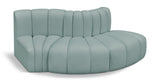 Arc Faux Leather 3pc. Sectional Mint from Meridian - Luna Furniture