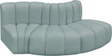 Arc Faux Leather 3pc. Sectional Mint from Meridian - Luna Furniture