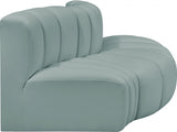 Arc Faux Leather 3pc. Sectional Mint from Meridian - Luna Furniture