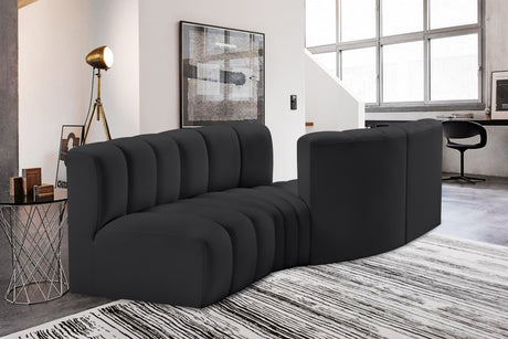 Arc Faux Leather 4pc. Sectional Black from Meridian - Luna Furniture