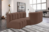 Arc Faux Leather 4pc. Sectional Brown from Meridian - Luna Furniture