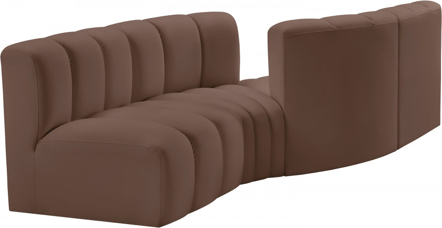 Arc Faux Leather 4pc. Sectional Brown from Meridian - Luna Furniture